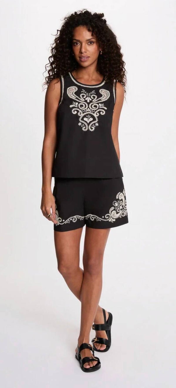 Short taille haute noir femme