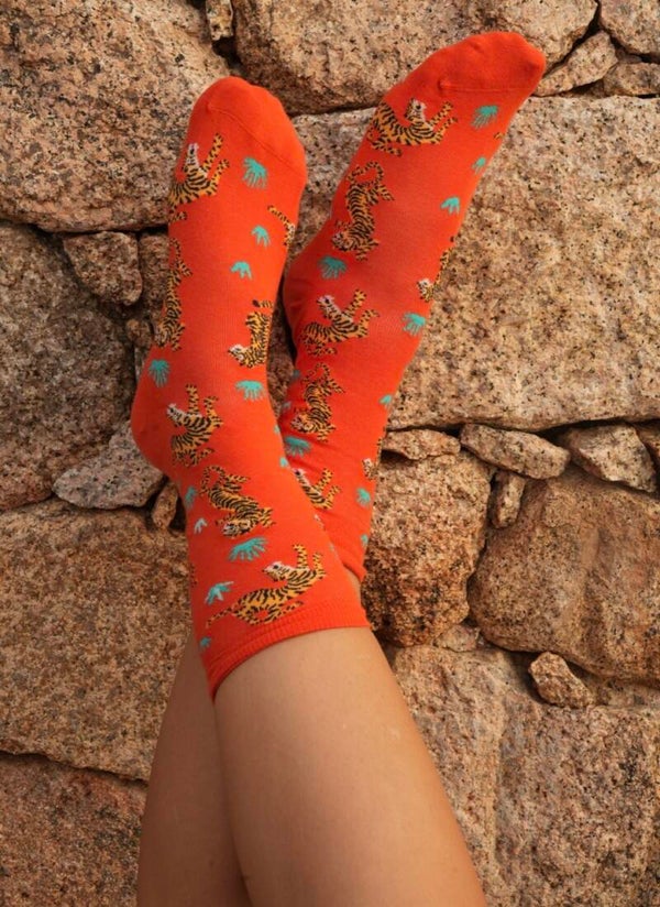 Chaussettes Celia Orange tigre