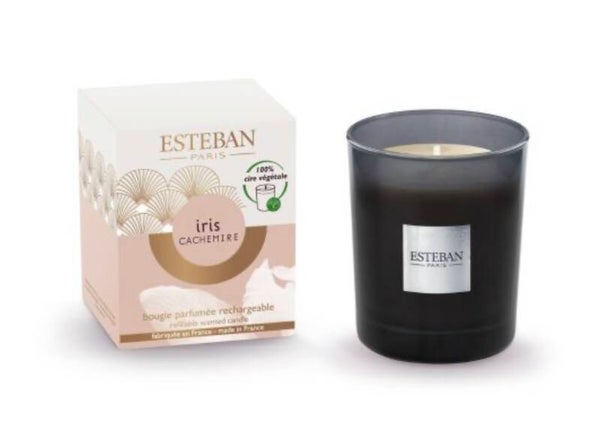 Iris Cachemire Bougie parfumée Iris cachemire initiale rechargeable 180g