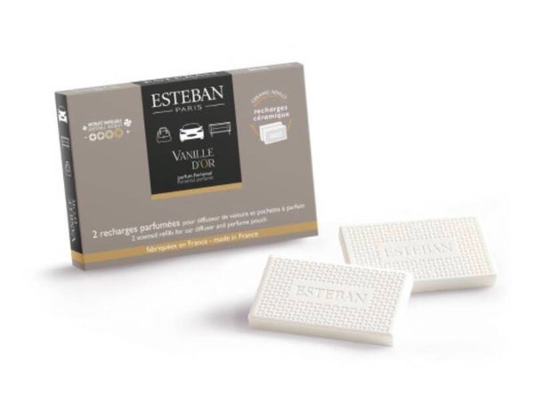 Vanille d'Or Recharge pour diffuseur de voiture & Pochette à parfum