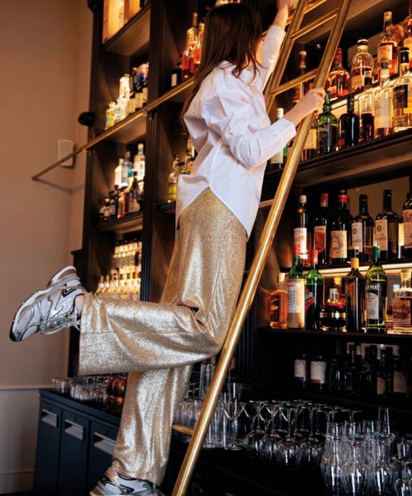 Pantalon Paillettes or