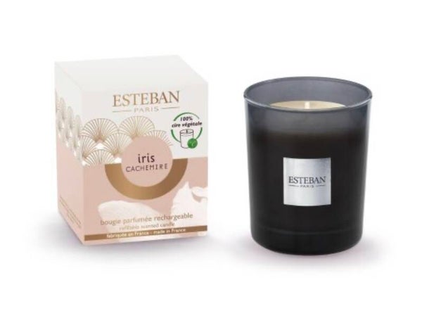 Iris Cachemire Bougie parfumée Iris cachemire initiale rechargeable 180g