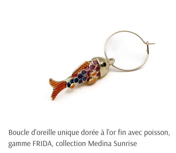 Boucle d'oreille unique poisson - FRIDA