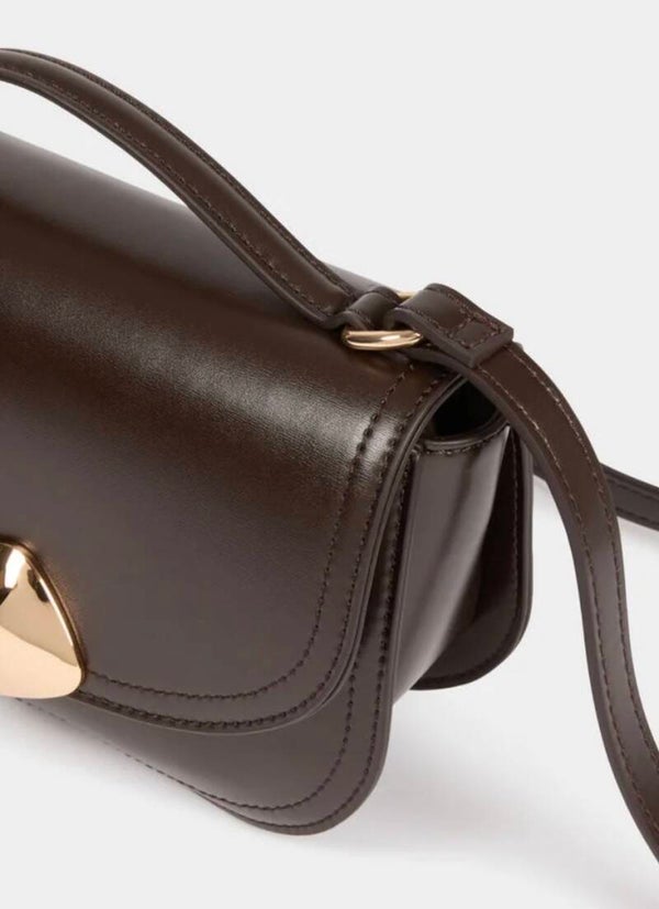 Sac boîte boucle marron foncé femme