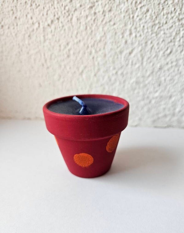 Kerzen-Töpfli rot-orange