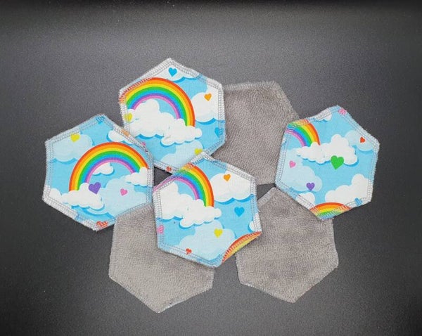 7er Set Abschminkpads "Regenbogen"