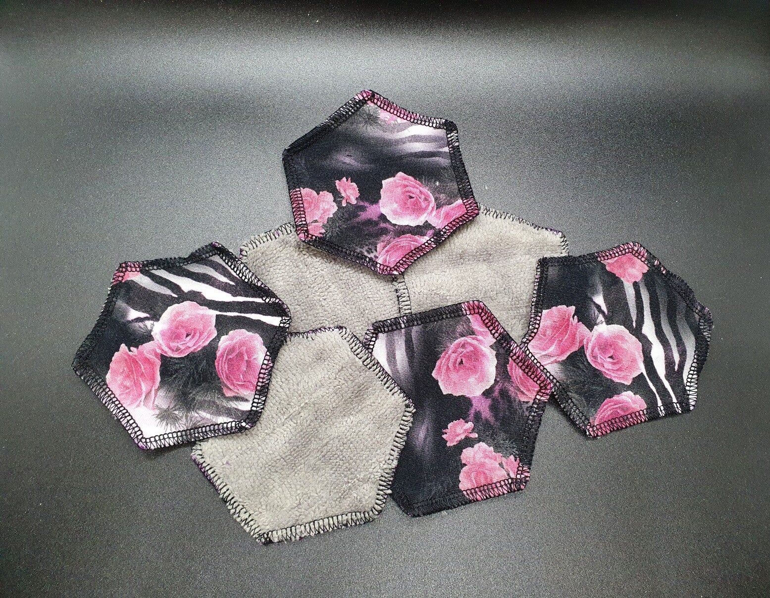 7er Set Abschminkpads "Rose"