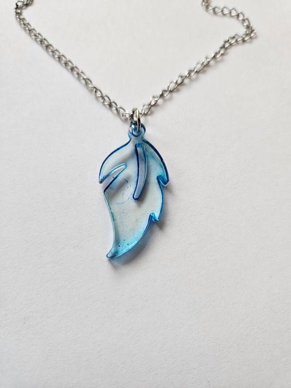 Halskette Blatt blau