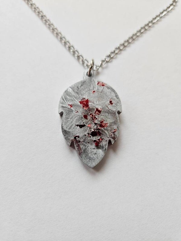 Halskette Blatt silber