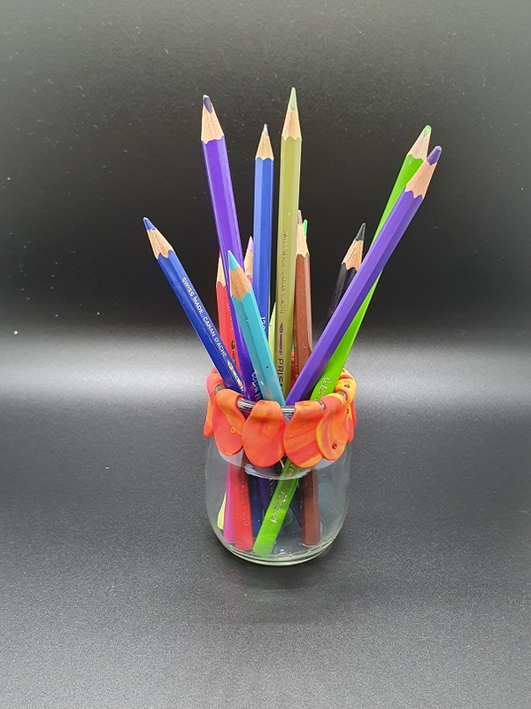 Fimo-Gläsli gelb-rot