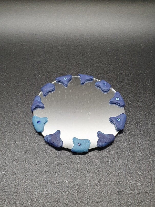 Handspiegel blau