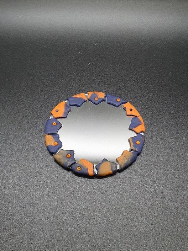 Handspiegel blau orange