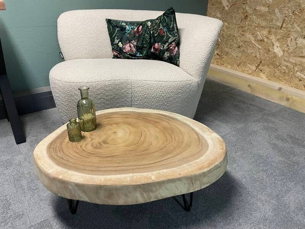 Salontafel suar ca 78 bij 57cmdoorsnee suar hardhout