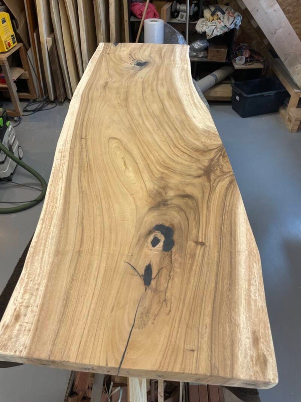 Suar boomstamblad 249cm bij max 78cm en min 70cm, 6cm dik