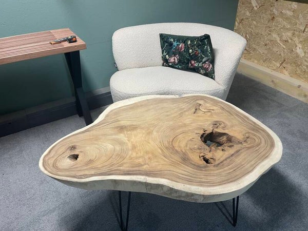 Salontafel suar max 115cm bij 80cm en 8cm dik