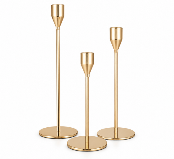 Kerzenständer - 3er Set (Gold oder Silber)