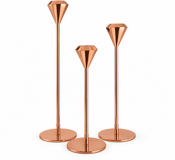 3er-Set Kerzenleuchter (rosegold)