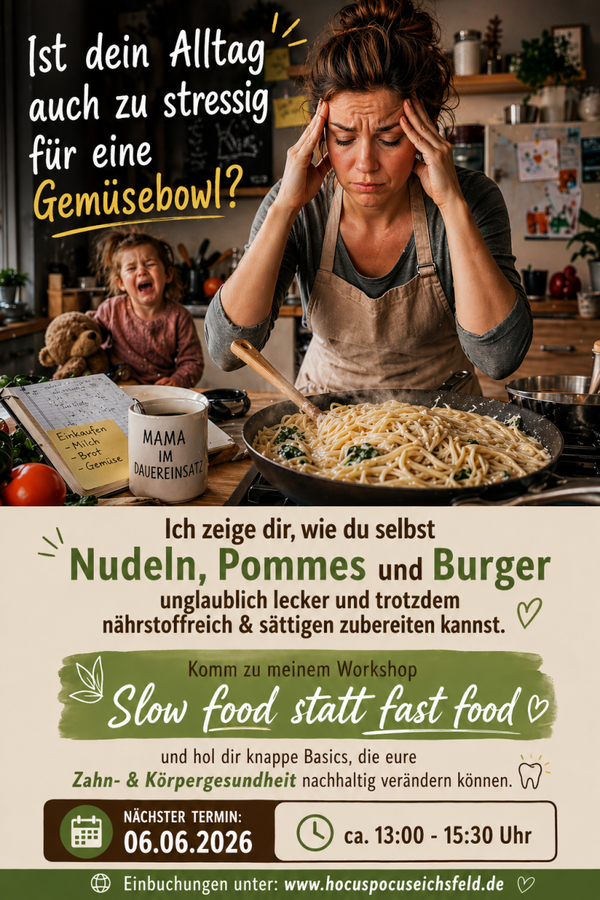 KURS DIY Workshop "Slow food statt fast food" (wie du auch deine größeren Kids nährstoffreich durch die Pubertät bekommst