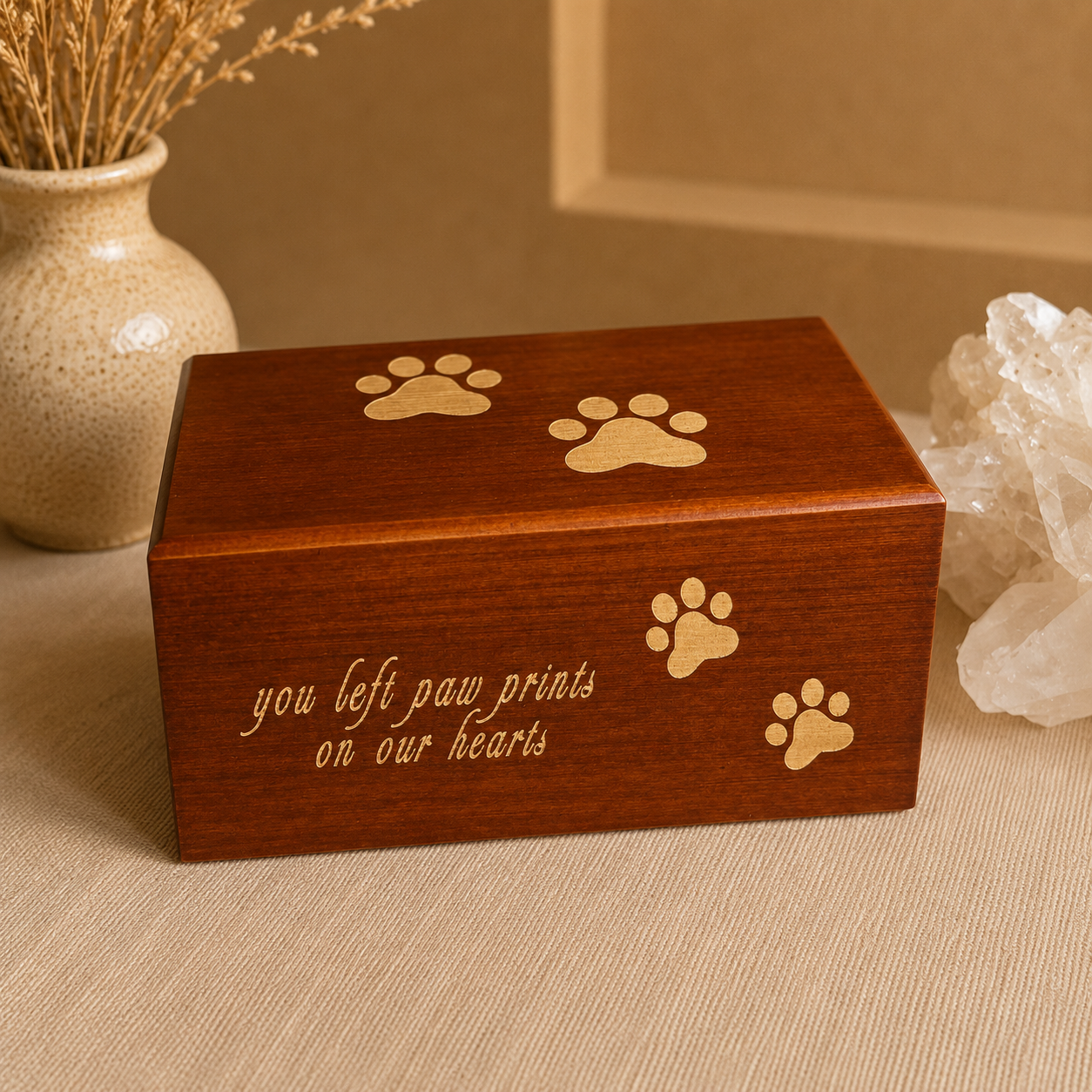 Houten urn