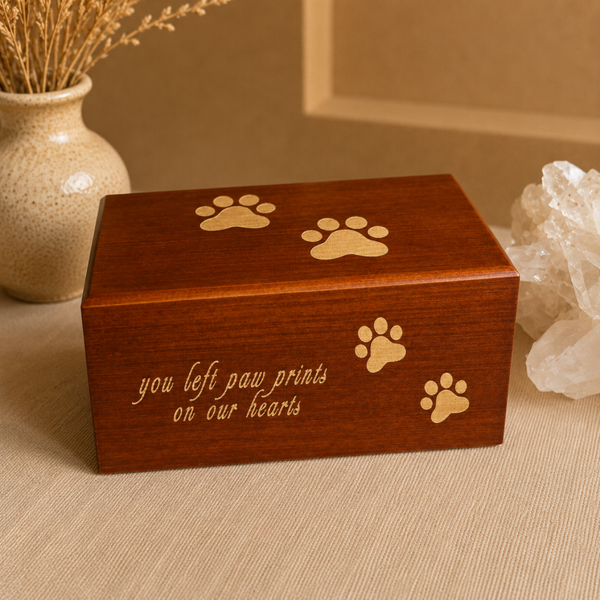 Houten urn