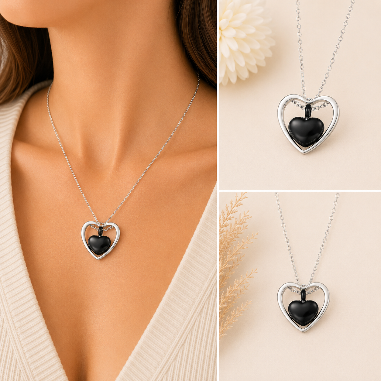 Zilver met zwart hart