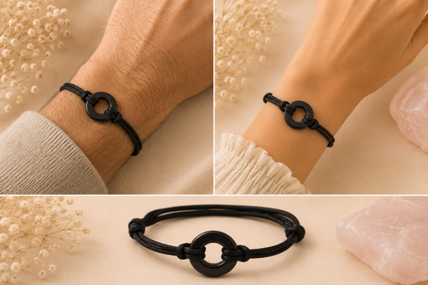 Zwarte as armband - Circel