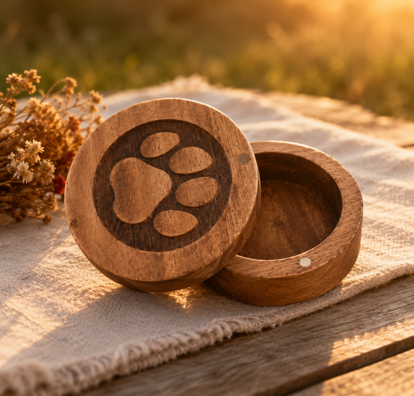 Houten urn