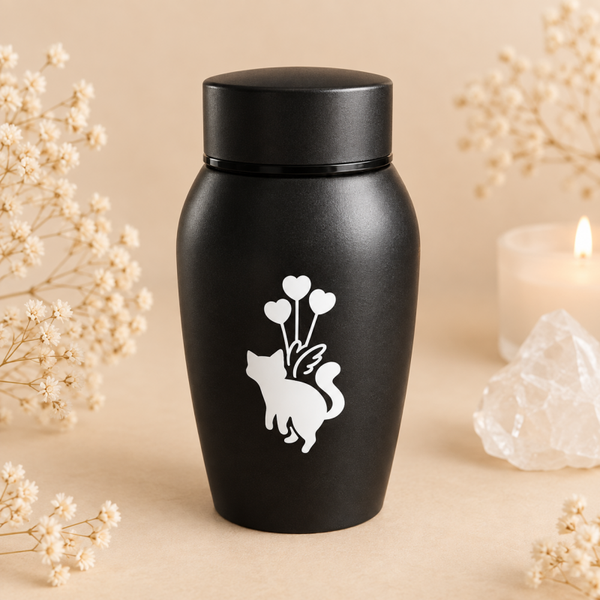Metalen urn voor kat