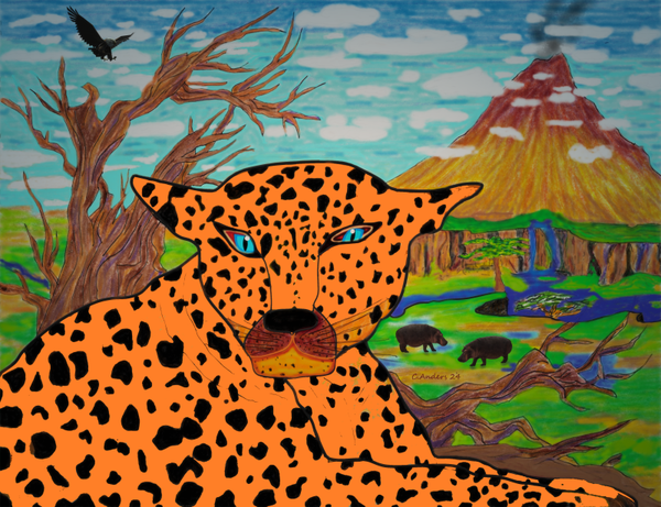 Cheetah on branch
