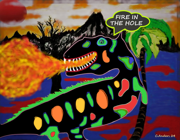 dinosaur fire in the hole