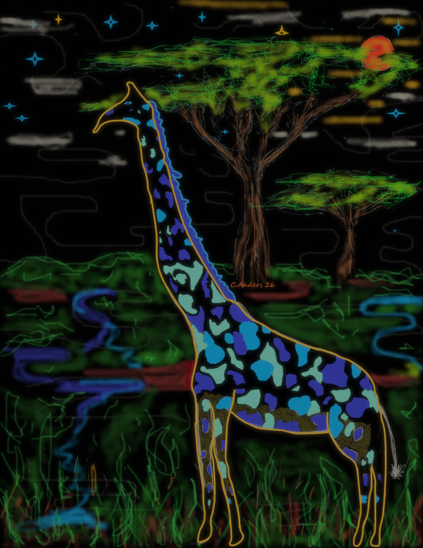 giraffe at night alt lighting