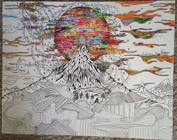 Mars rising over mt. Hood