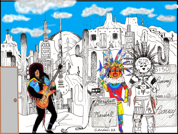 Slash wall mural at bongo fury studios