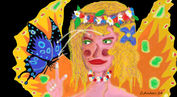 That girl with the blue Butterfly