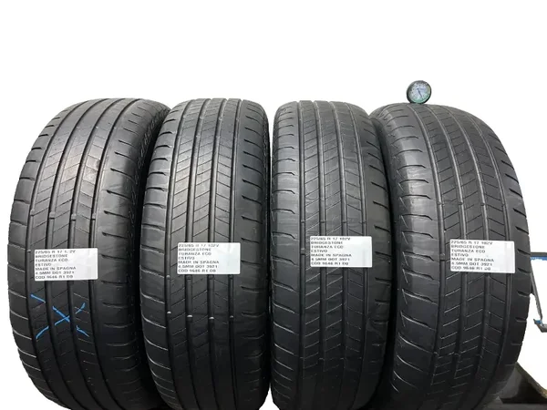 4 PNEUMATICI USATI 225/65 R 17 102V BRIDGESTONE ESTIVO 4.5 MM DOT 3921