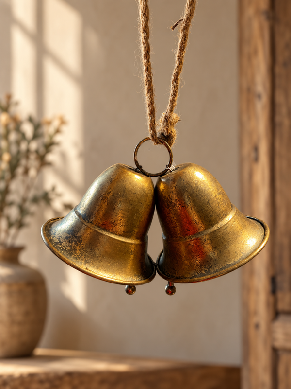 Set van 2 gouden bellen