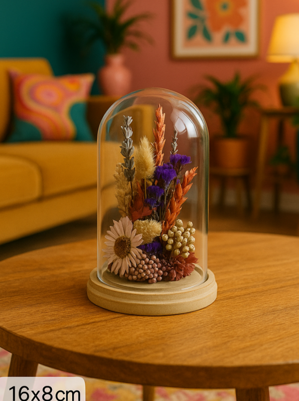 Droogbloemen stolp | 16x8cm