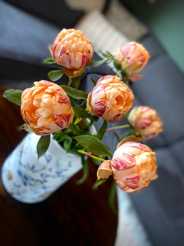 Luxe pioenrozen peach kleur | bos van 3