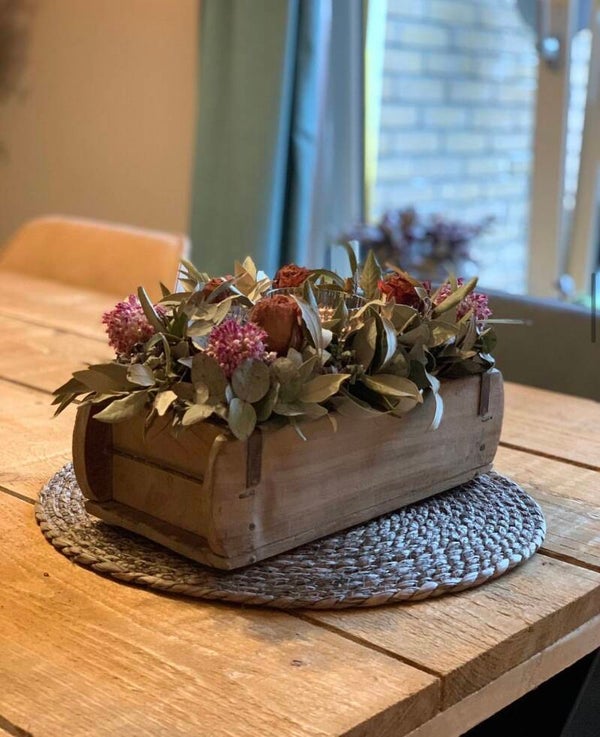 Thuisworkshop bloemstuk in stenenbakmal