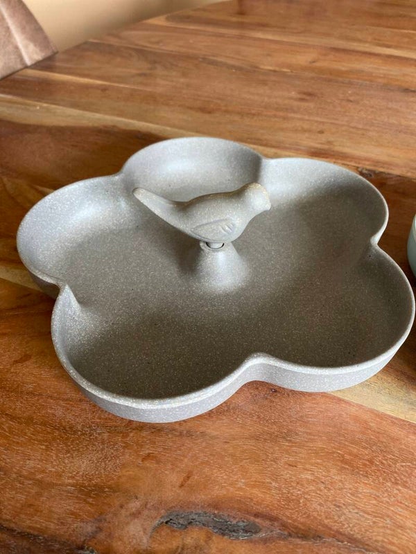 gerecycled Vogel etensbakje / grijs kleur