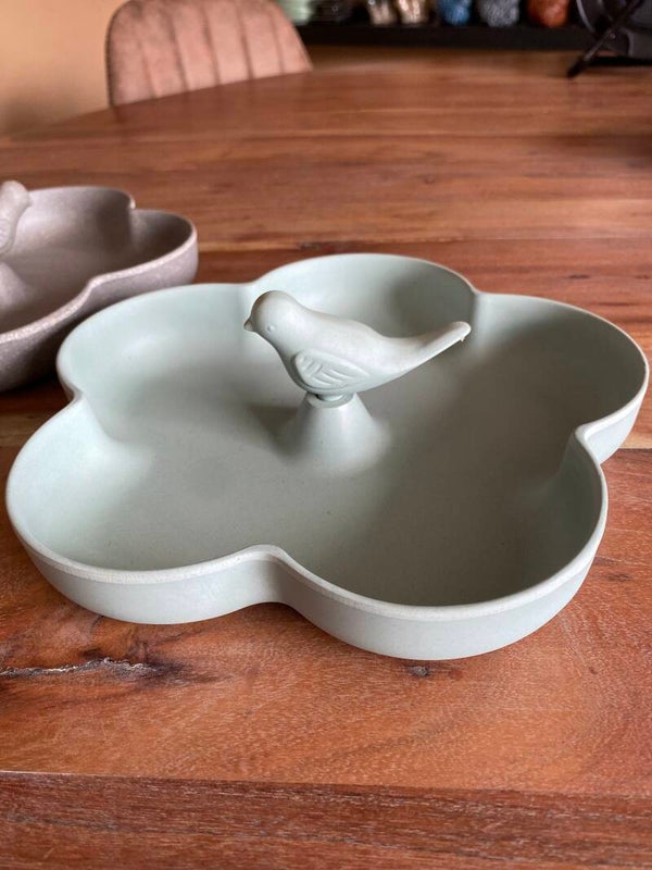 gerecycled Vogel etensbakje / mint kleur