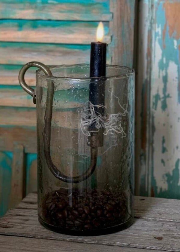 Windlicht doorzichtig glas / 15x8cm