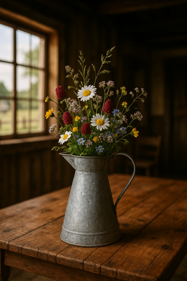 Zinken melkkaraf / 20x20cm