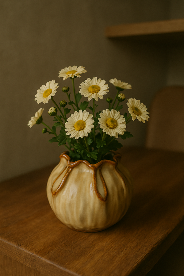 Geglazuurd vaasje / potje / 10cm