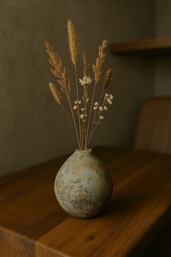 Handgemaakt vaasje uit India / 10cm