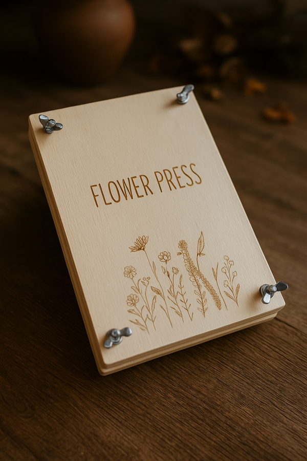 Prachtige houten Flower press & twee speciale foto lijsten / zelf bloemen drogen
