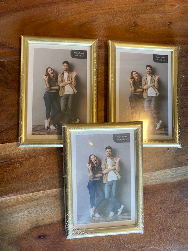 Set van 3 gouden fotolijstjes