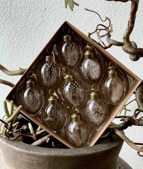 Glazen eitjes | kwartel veren