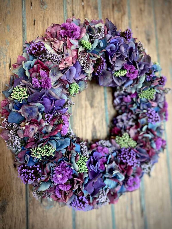 Hortensia krans - paars/blauw