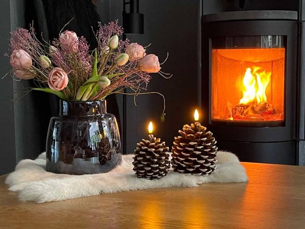 Dennenappel ledkaarsen set 2 stuks. (Kopie)